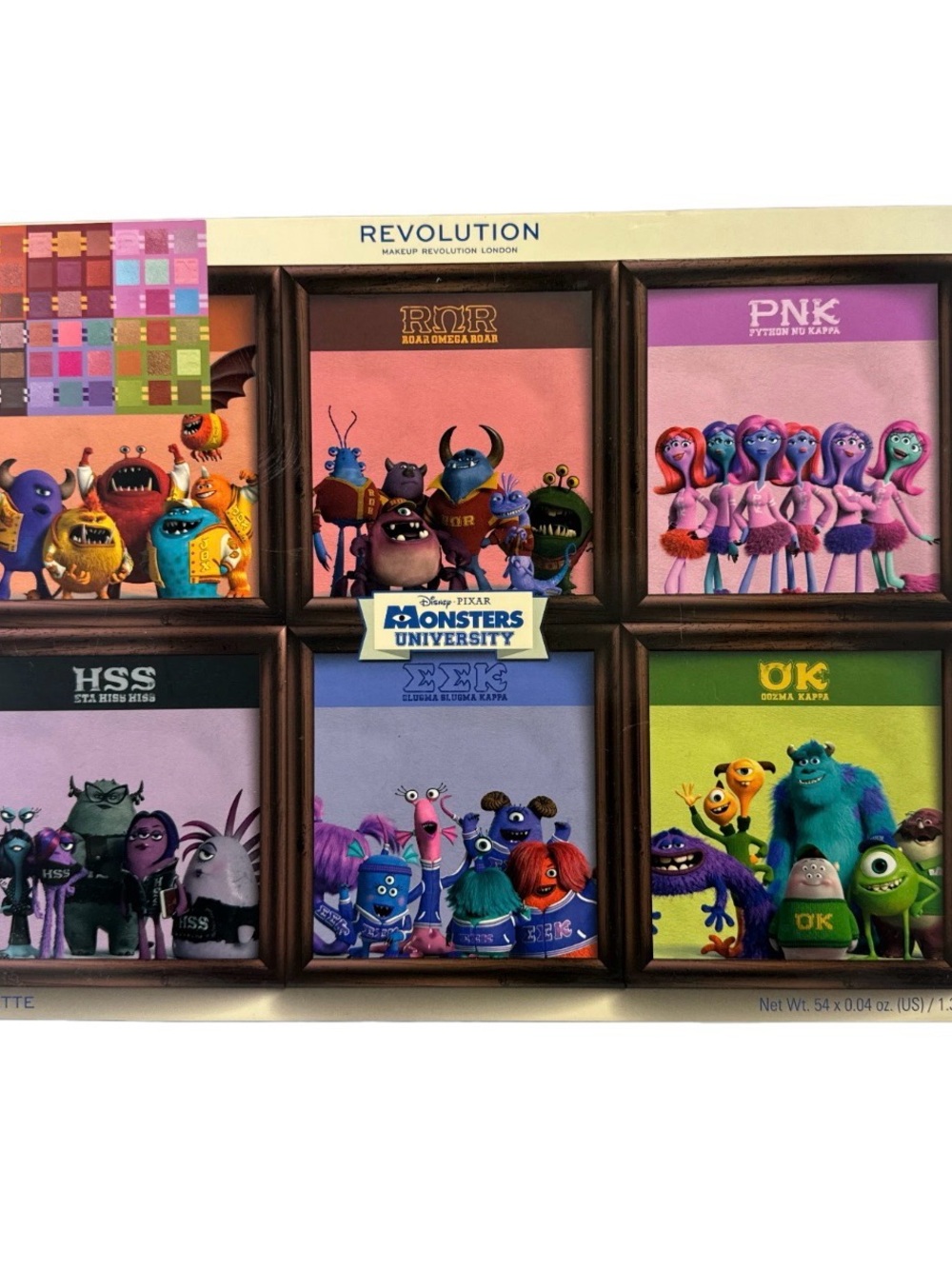 Revolution Monsters University Eyeshadow Palette - Pink, Purple, Blue, Green